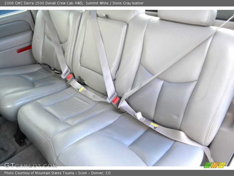 Summit White / Stone Gray leather 2006 GMC Sierra 1500 Denali Crew Cab 4WD