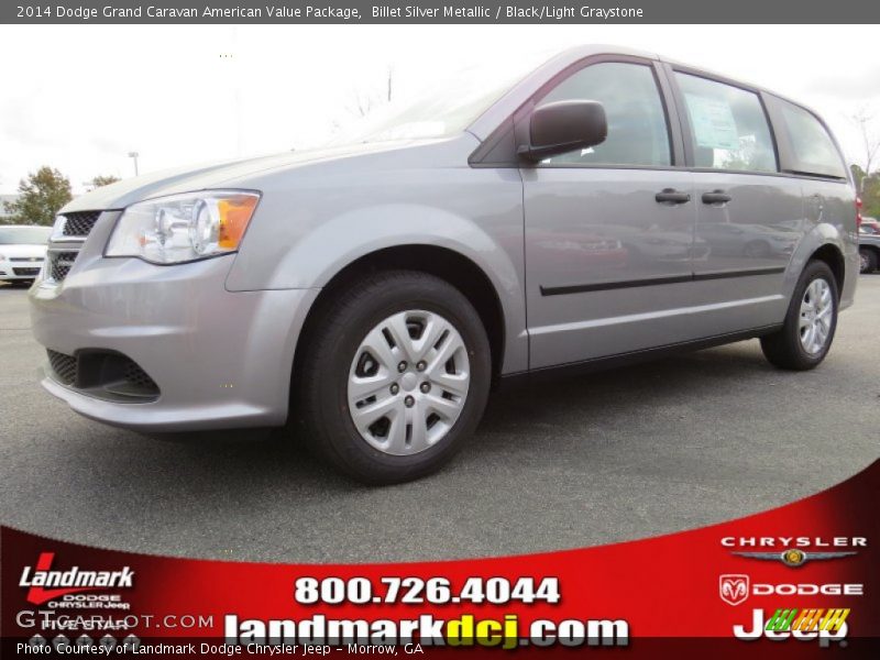 Billet Silver Metallic / Black/Light Graystone 2014 Dodge Grand Caravan American Value Package