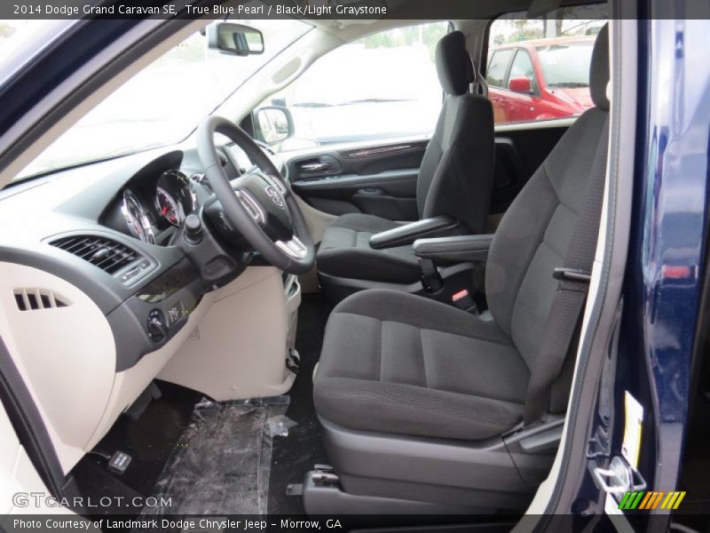 True Blue Pearl / Black/Light Graystone 2014 Dodge Grand Caravan SE