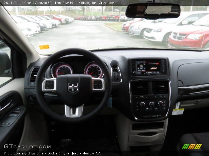 True Blue Pearl / Black/Light Graystone 2014 Dodge Grand Caravan SE