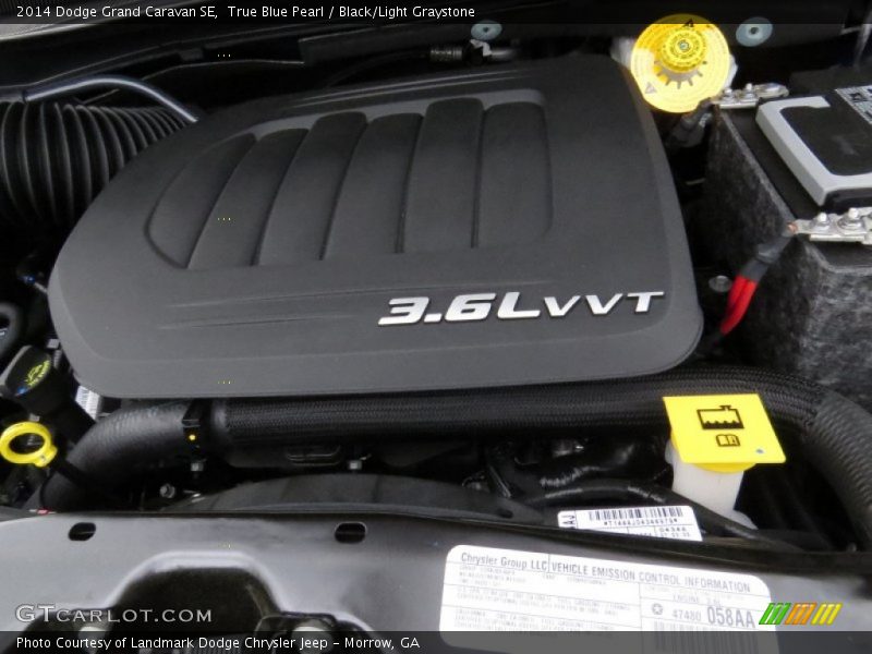 True Blue Pearl / Black/Light Graystone 2014 Dodge Grand Caravan SE
