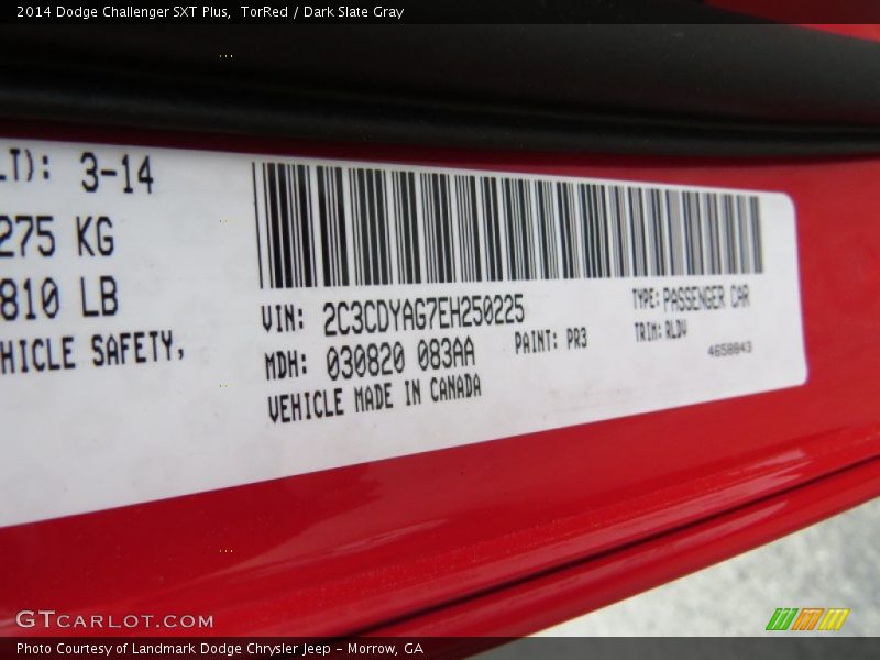 TorRed / Dark Slate Gray 2014 Dodge Challenger SXT Plus