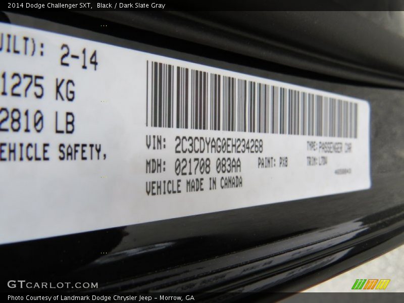 Black / Dark Slate Gray 2014 Dodge Challenger SXT