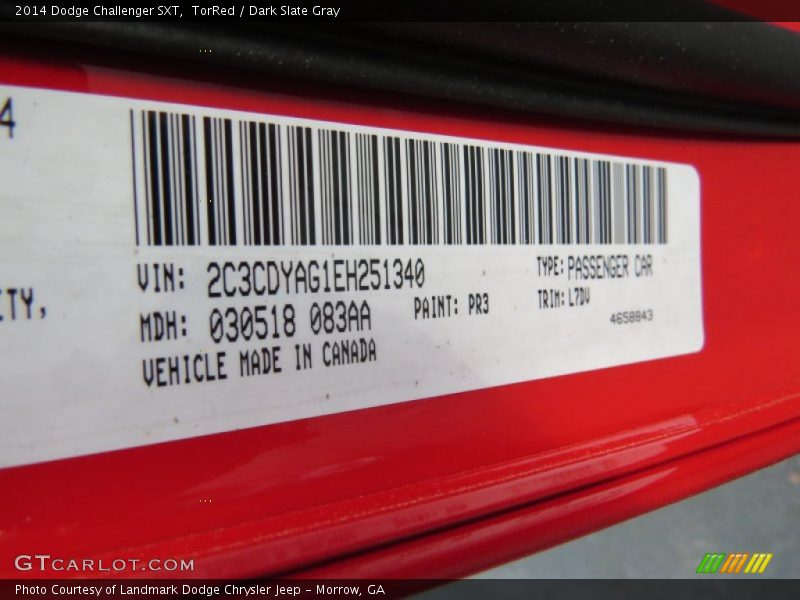 TorRed / Dark Slate Gray 2014 Dodge Challenger SXT