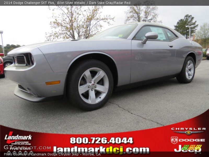 Billet Silver Metallic / Dark Slate Gray/Radar Red 2014 Dodge Challenger SXT Plus