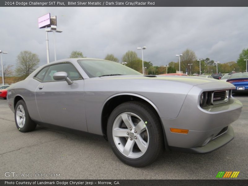 Billet Silver Metallic / Dark Slate Gray/Radar Red 2014 Dodge Challenger SXT Plus