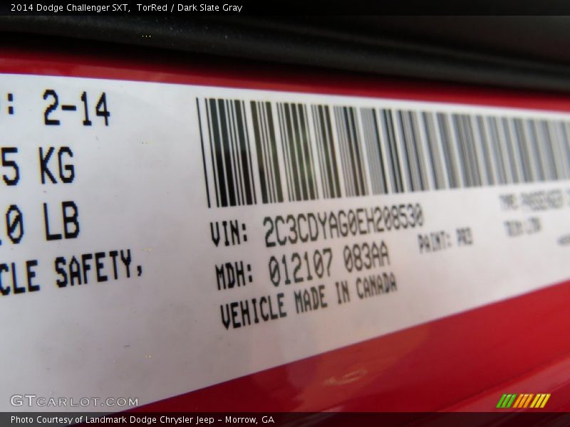TorRed / Dark Slate Gray 2014 Dodge Challenger SXT
