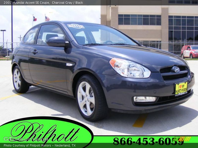 Charcoal Gray / Black 2007 Hyundai Accent SE Coupe