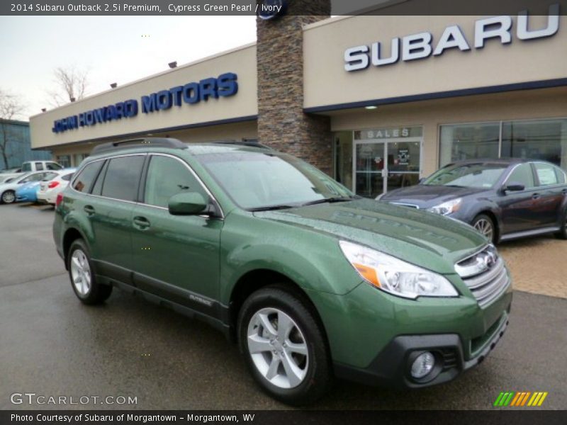 Cypress Green Pearl / Ivory 2014 Subaru Outback 2.5i Premium