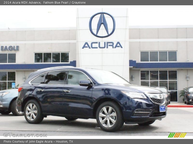 Fathom Blue Pearl / Graystone 2014 Acura MDX Advance