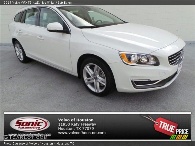 Ice White / Soft Beige 2015 Volvo V60 T5 AWD