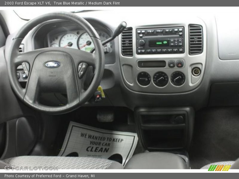 True Blue Metallic / Medium Dark Flint 2003 Ford Escape XLT V6