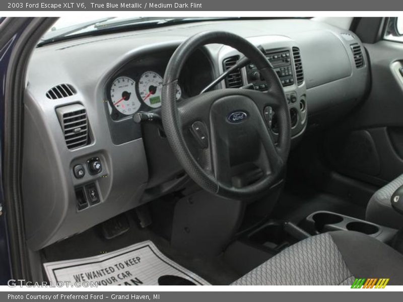 True Blue Metallic / Medium Dark Flint 2003 Ford Escape XLT V6