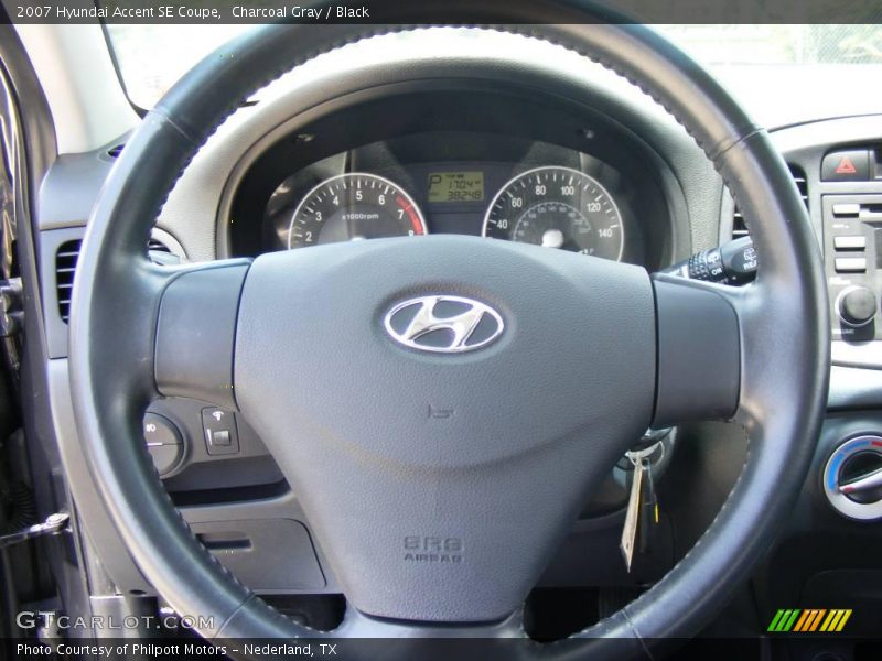 Charcoal Gray / Black 2007 Hyundai Accent SE Coupe