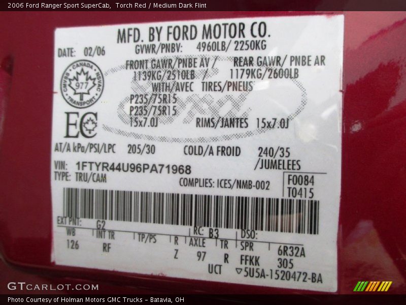 Torch Red / Medium Dark Flint 2006 Ford Ranger Sport SuperCab