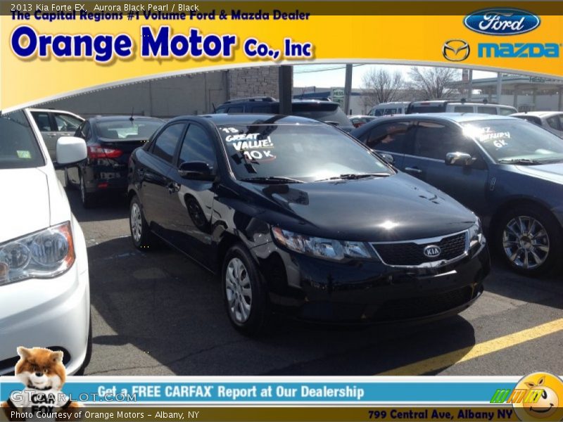 Aurora Black Pearl / Black 2013 Kia Forte EX