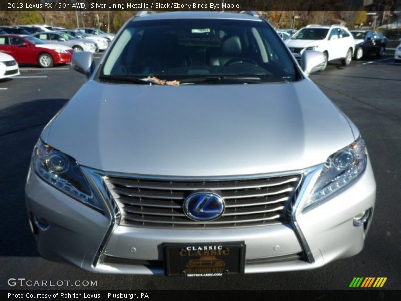 Silver Lining Metallic / Black/Ebony Birds Eye Maple 2013 Lexus RX 450h AWD