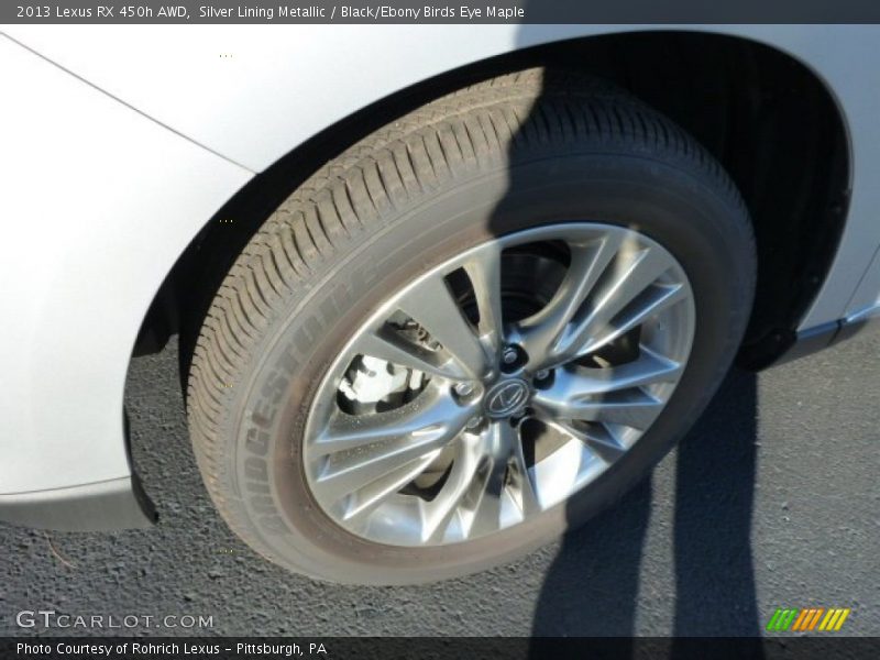 Silver Lining Metallic / Black/Ebony Birds Eye Maple 2013 Lexus RX 450h AWD