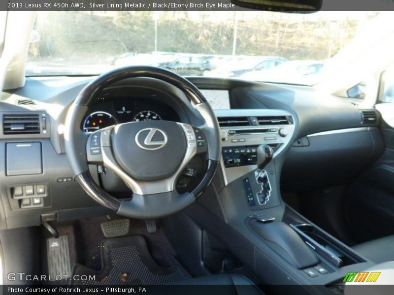 Silver Lining Metallic / Black/Ebony Birds Eye Maple 2013 Lexus RX 450h AWD