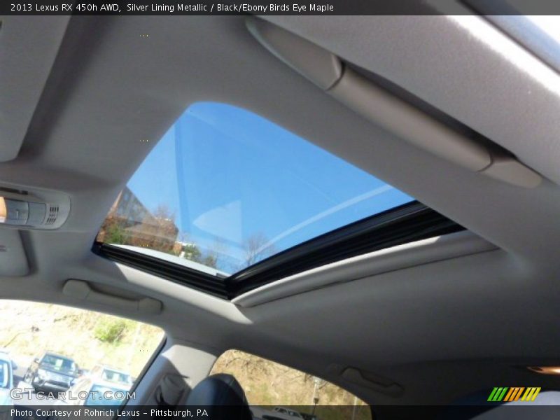 Silver Lining Metallic / Black/Ebony Birds Eye Maple 2013 Lexus RX 450h AWD