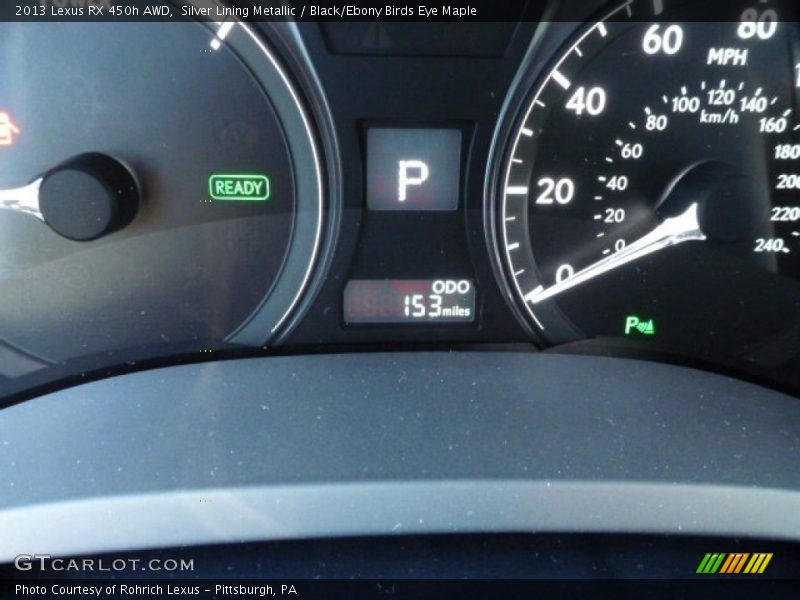 Silver Lining Metallic / Black/Ebony Birds Eye Maple 2013 Lexus RX 450h AWD