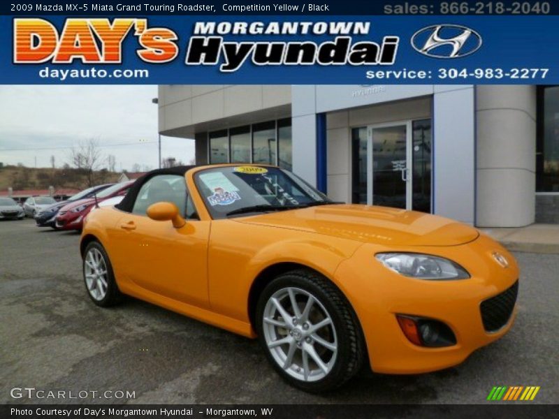 Competition Yellow / Black 2009 Mazda MX-5 Miata Grand Touring Roadster