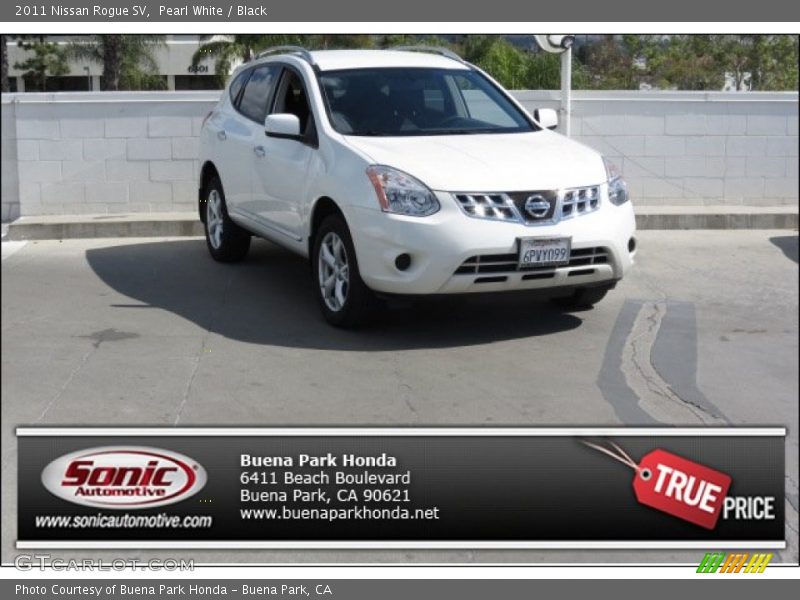 Pearl White / Black 2011 Nissan Rogue SV