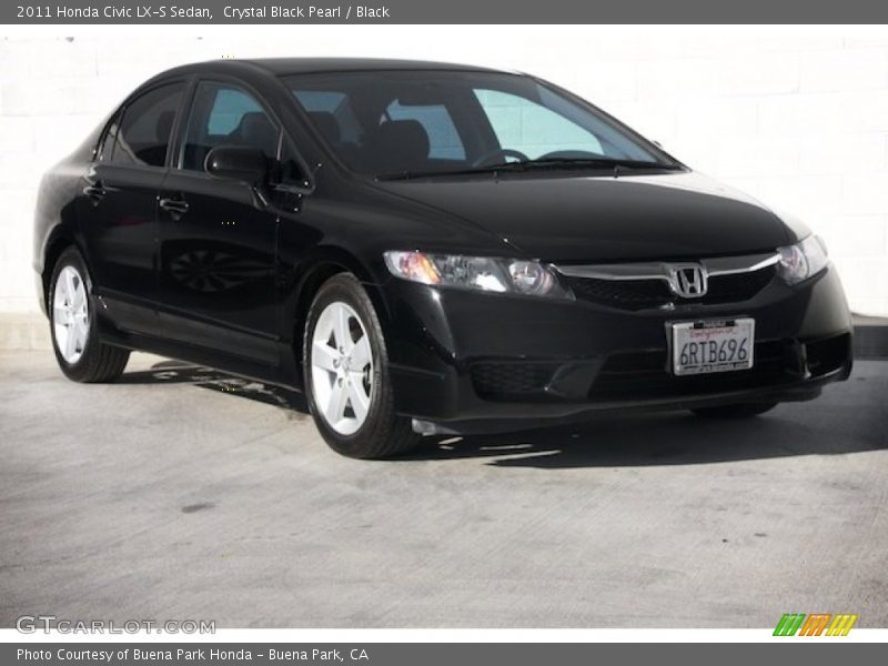 Crystal Black Pearl / Black 2011 Honda Civic LX-S Sedan