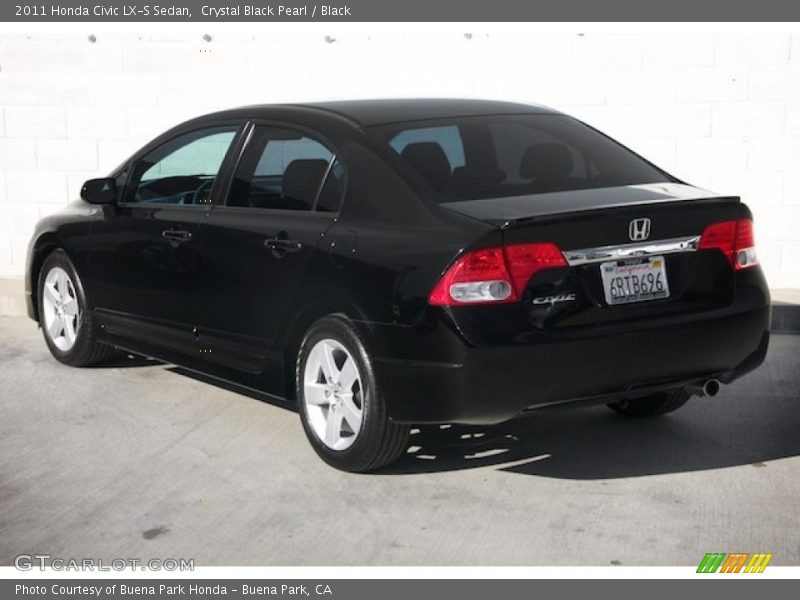 Crystal Black Pearl / Black 2011 Honda Civic LX-S Sedan
