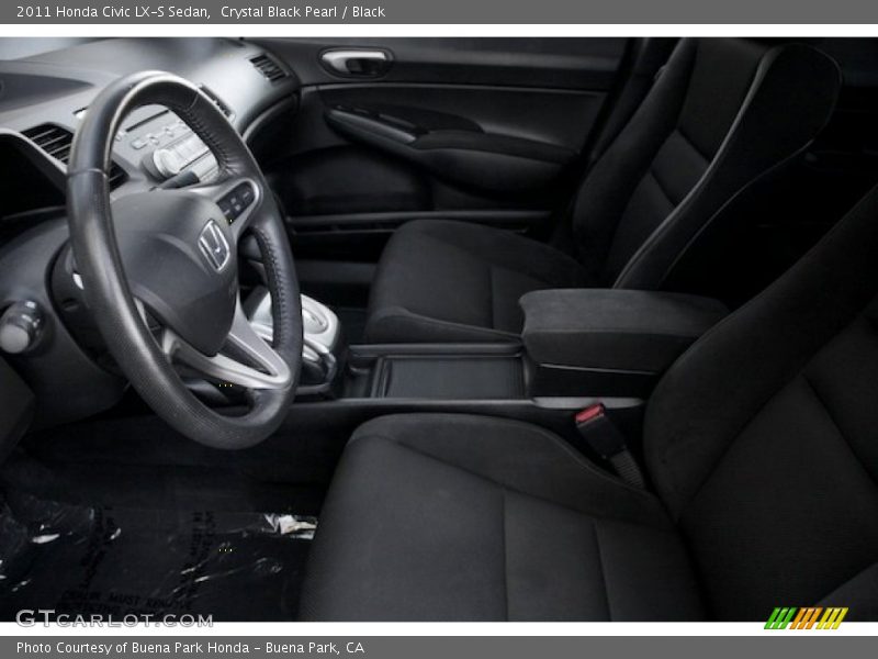 Crystal Black Pearl / Black 2011 Honda Civic LX-S Sedan