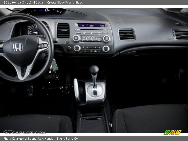 Crystal Black Pearl / Black 2011 Honda Civic LX-S Sedan