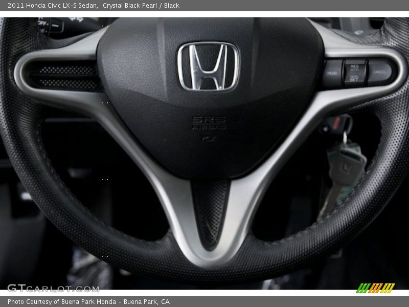 Crystal Black Pearl / Black 2011 Honda Civic LX-S Sedan