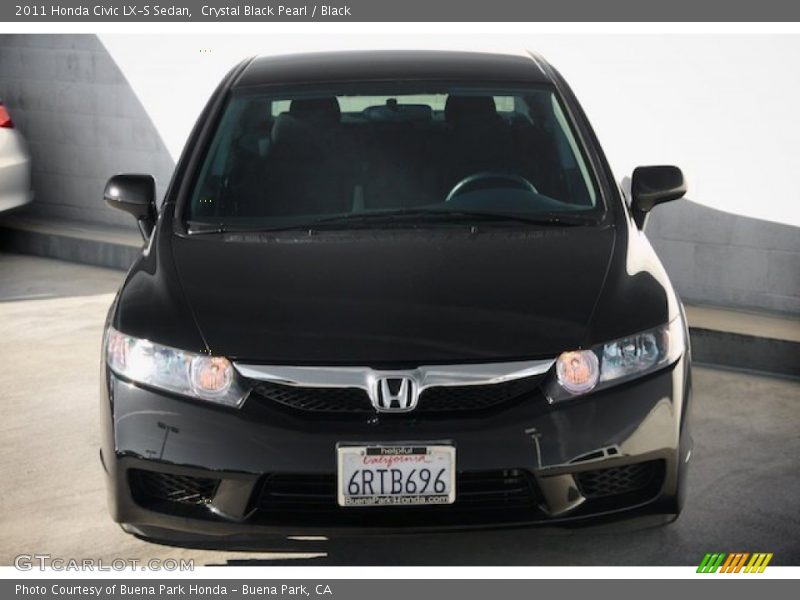 Crystal Black Pearl / Black 2011 Honda Civic LX-S Sedan
