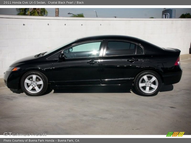 Crystal Black Pearl / Black 2011 Honda Civic LX-S Sedan