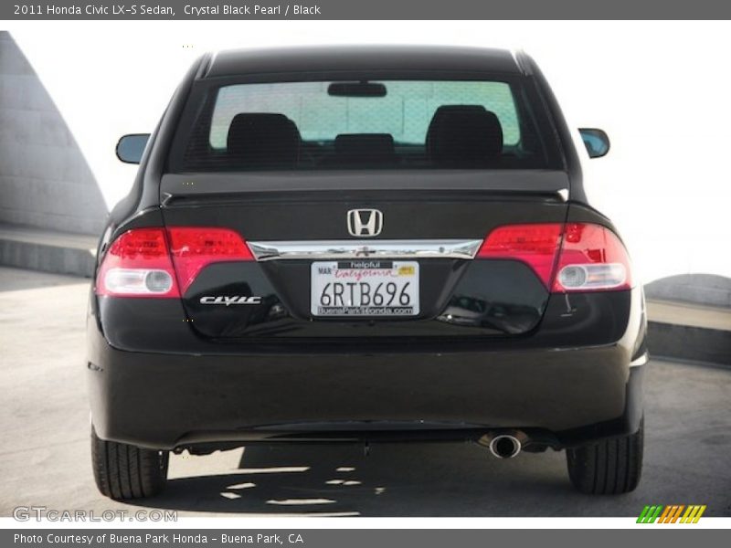 Crystal Black Pearl / Black 2011 Honda Civic LX-S Sedan