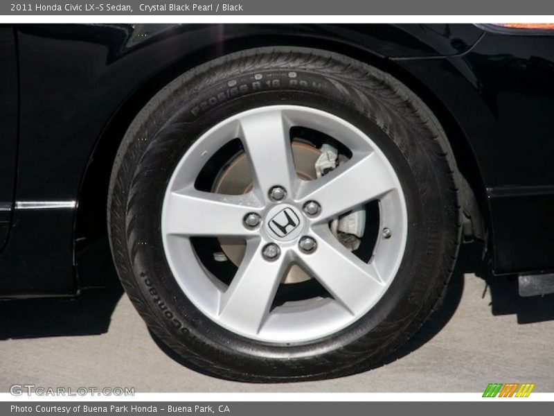 Crystal Black Pearl / Black 2011 Honda Civic LX-S Sedan