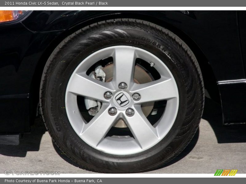 Crystal Black Pearl / Black 2011 Honda Civic LX-S Sedan
