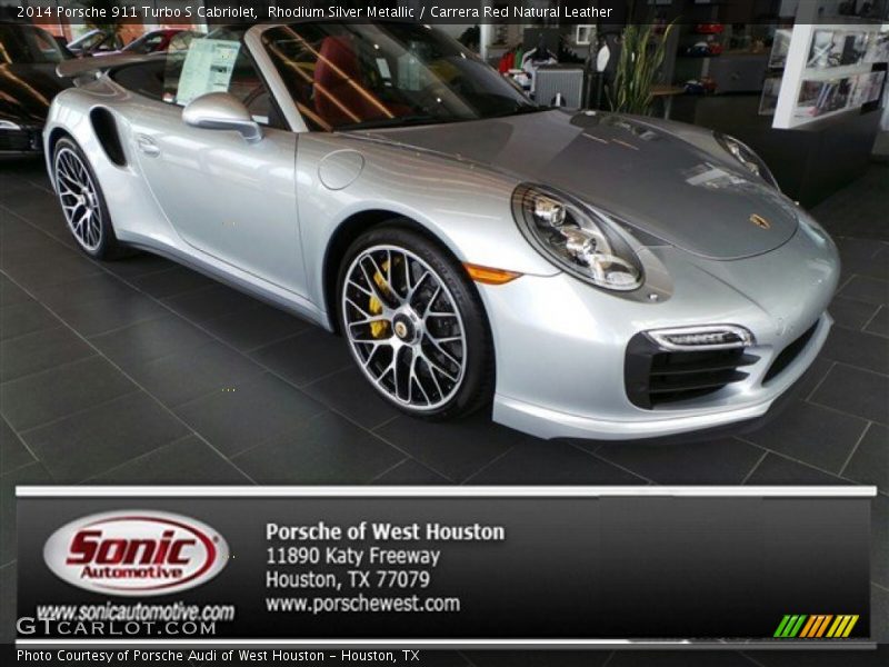 Rhodium Silver Metallic / Carrera Red Natural Leather 2014 Porsche 911 Turbo S Cabriolet