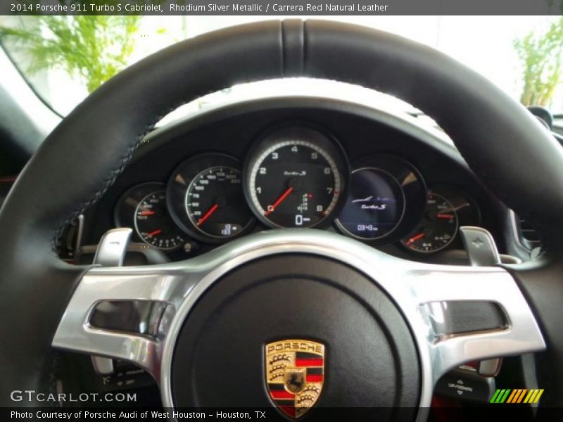 Rhodium Silver Metallic / Carrera Red Natural Leather 2014 Porsche 911 Turbo S Cabriolet