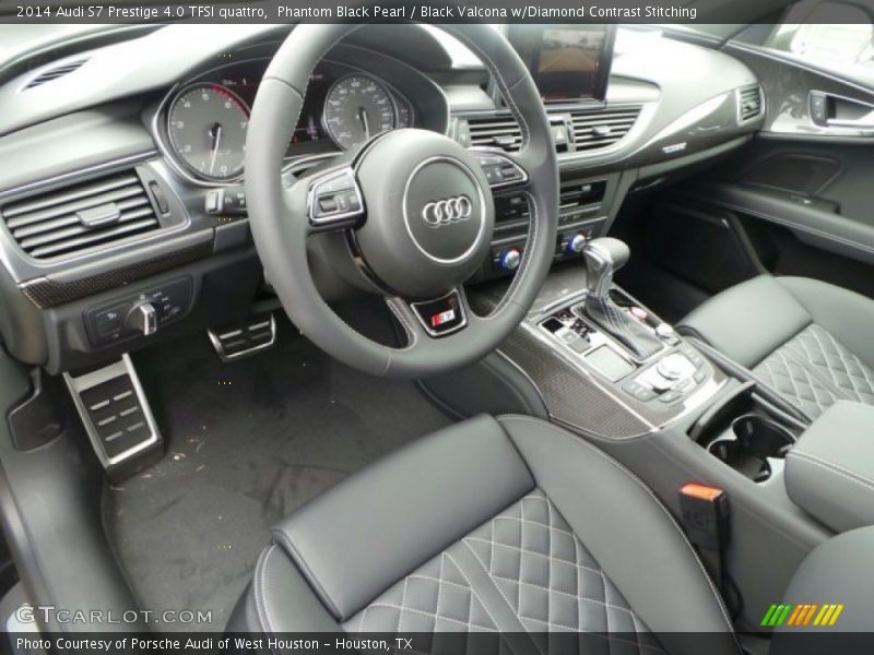  2014 S7 Prestige 4.0 TFSI quattro Black Valcona w/Diamond Contrast Stitching Interior