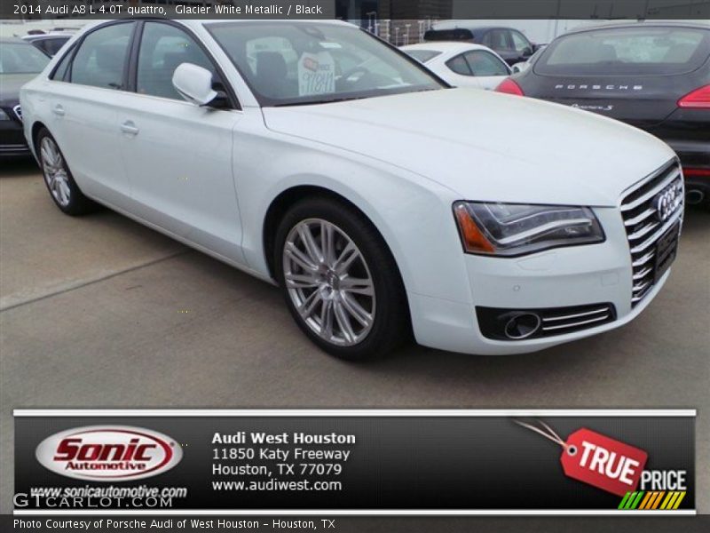 Glacier White Metallic / Black 2014 Audi A8 L 4.0T quattro
