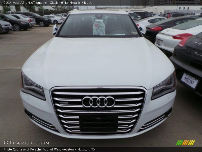 Glacier White Metallic / Black 2014 Audi A8 L 4.0T quattro
