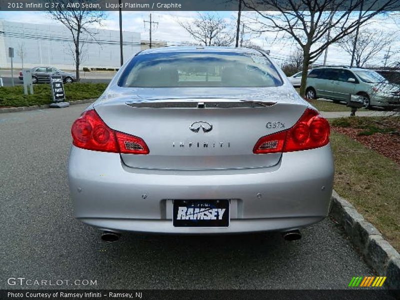 Liquid Platinum / Graphite 2012 Infiniti G 37 x AWD Sedan