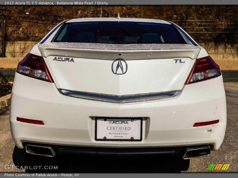Bellanova White Pearl / Ebony 2012 Acura TL 3.5 Advance