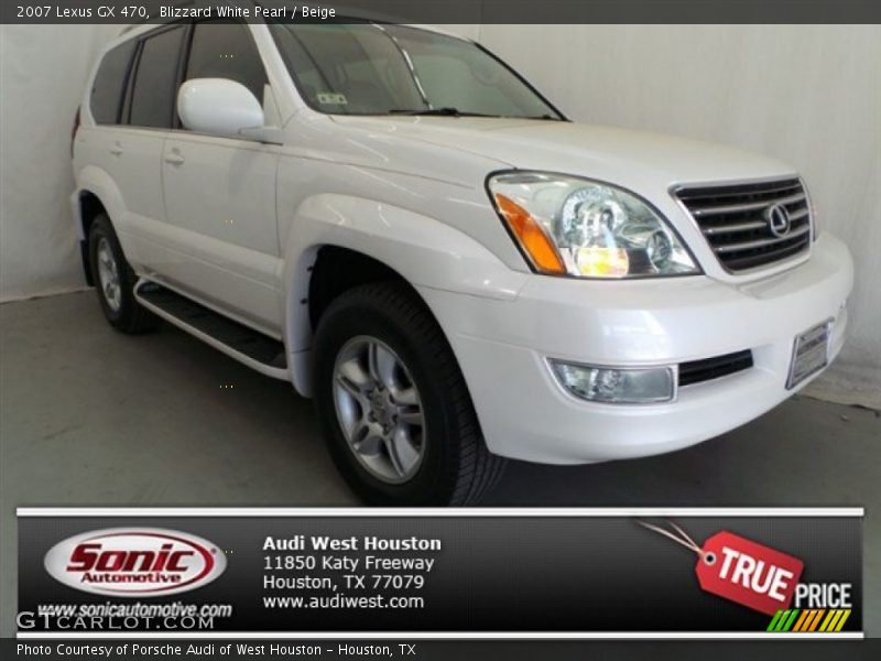 Blizzard White Pearl / Beige 2007 Lexus GX 470