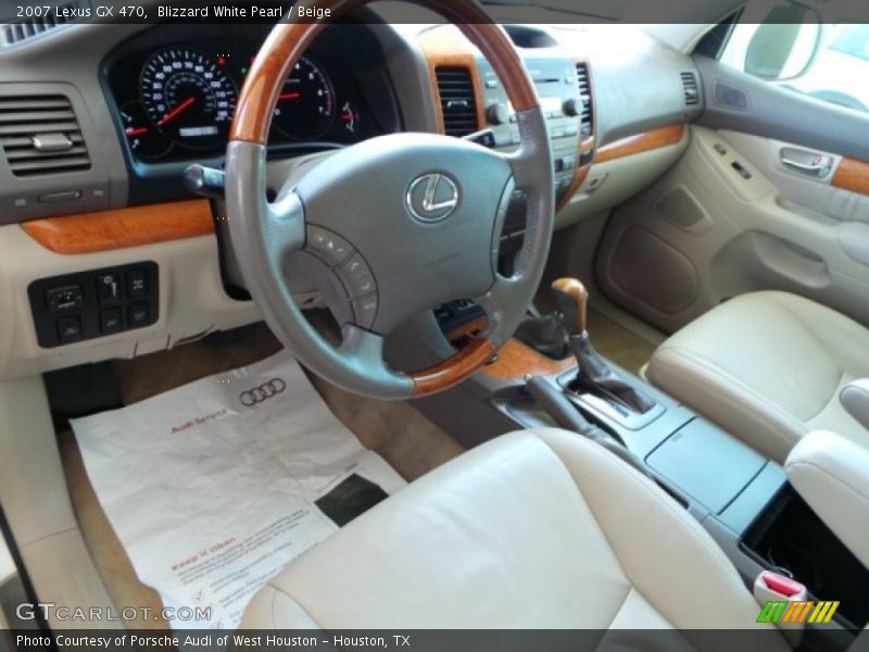 Blizzard White Pearl / Beige 2007 Lexus GX 470