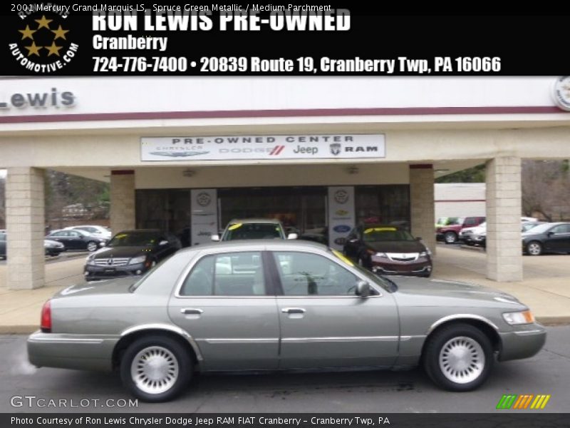 Spruce Green Metallic / Medium Parchment 2001 Mercury Grand Marquis LS