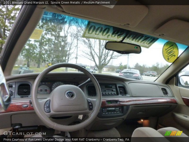 Spruce Green Metallic / Medium Parchment 2001 Mercury Grand Marquis LS
