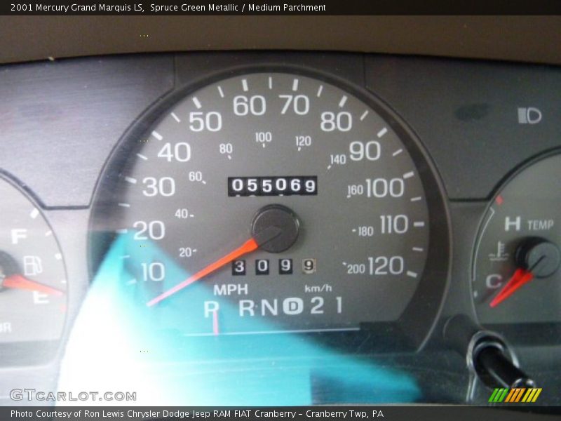Spruce Green Metallic / Medium Parchment 2001 Mercury Grand Marquis LS
