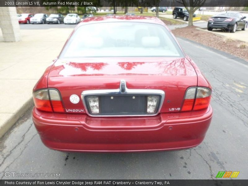 Autumn Red Metallic / Black 2003 Lincoln LS V8
